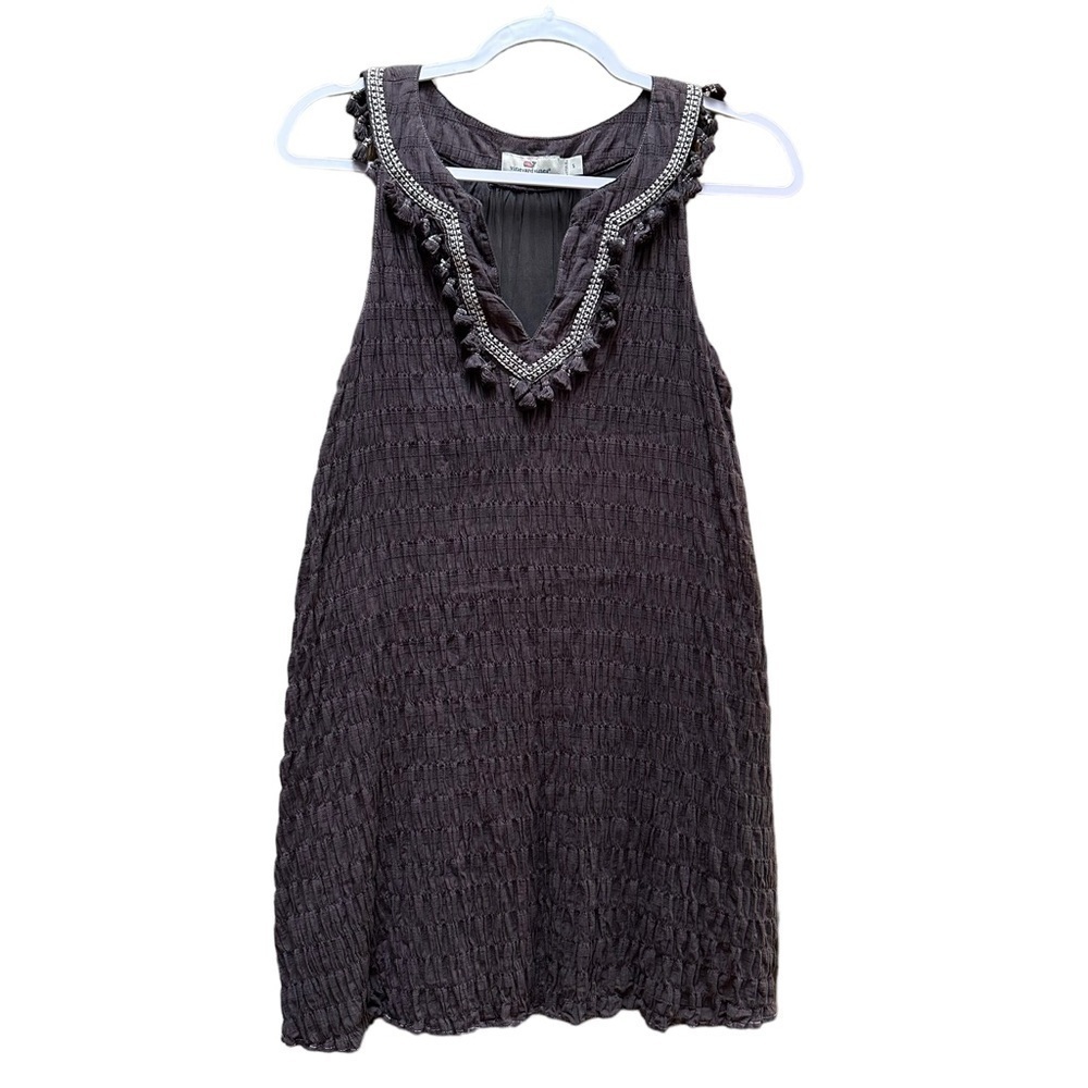 Vineyard Vines Dress Tassel Trim Eggplant Preppy Southern Summer Size Small‎